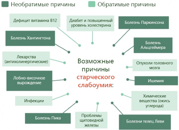 Старческое слабоумие. Симптомы и признаки у женщин, лечение деменции, препараты, уход