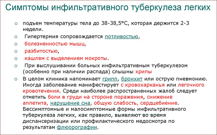 Стадии туберкулеза у взрослых на ранней. Симптомы инфильтративного туберкулеза легких. Симптомы вторичного туберкулеза легких. Клинические симптомы инфильтративного туберкулеза. Клинические синдромы при инфильтративном туберкулезе.