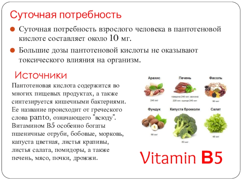 Витамин б потребность. В5 пантотеновая кислота где содержится. Пантотеновая кислота витамин. Пантотеновая кислота продукты содержащие витамин. Витамин б3 функции.